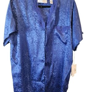Women's Blue Floral Pajama Top